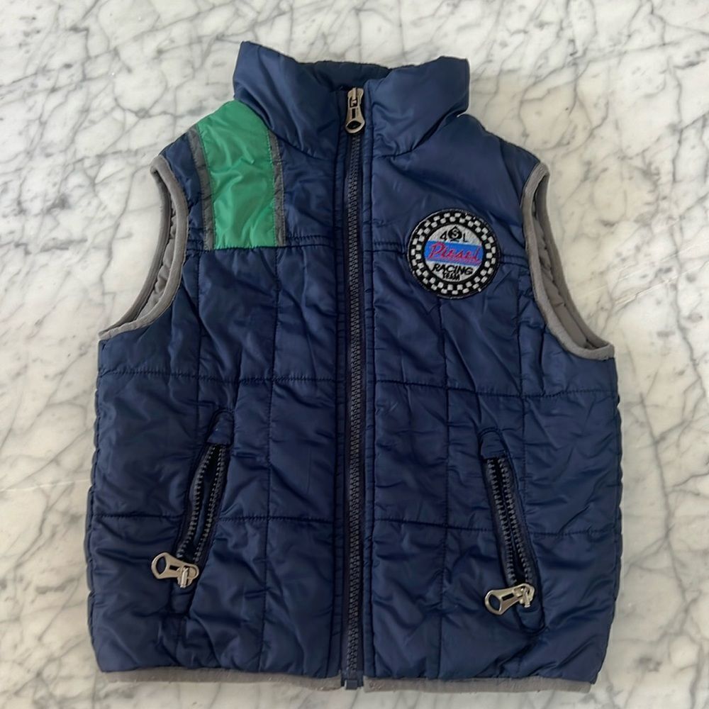Diesel Kids Blue Racing Team Patch Full Zip Vest Size 3